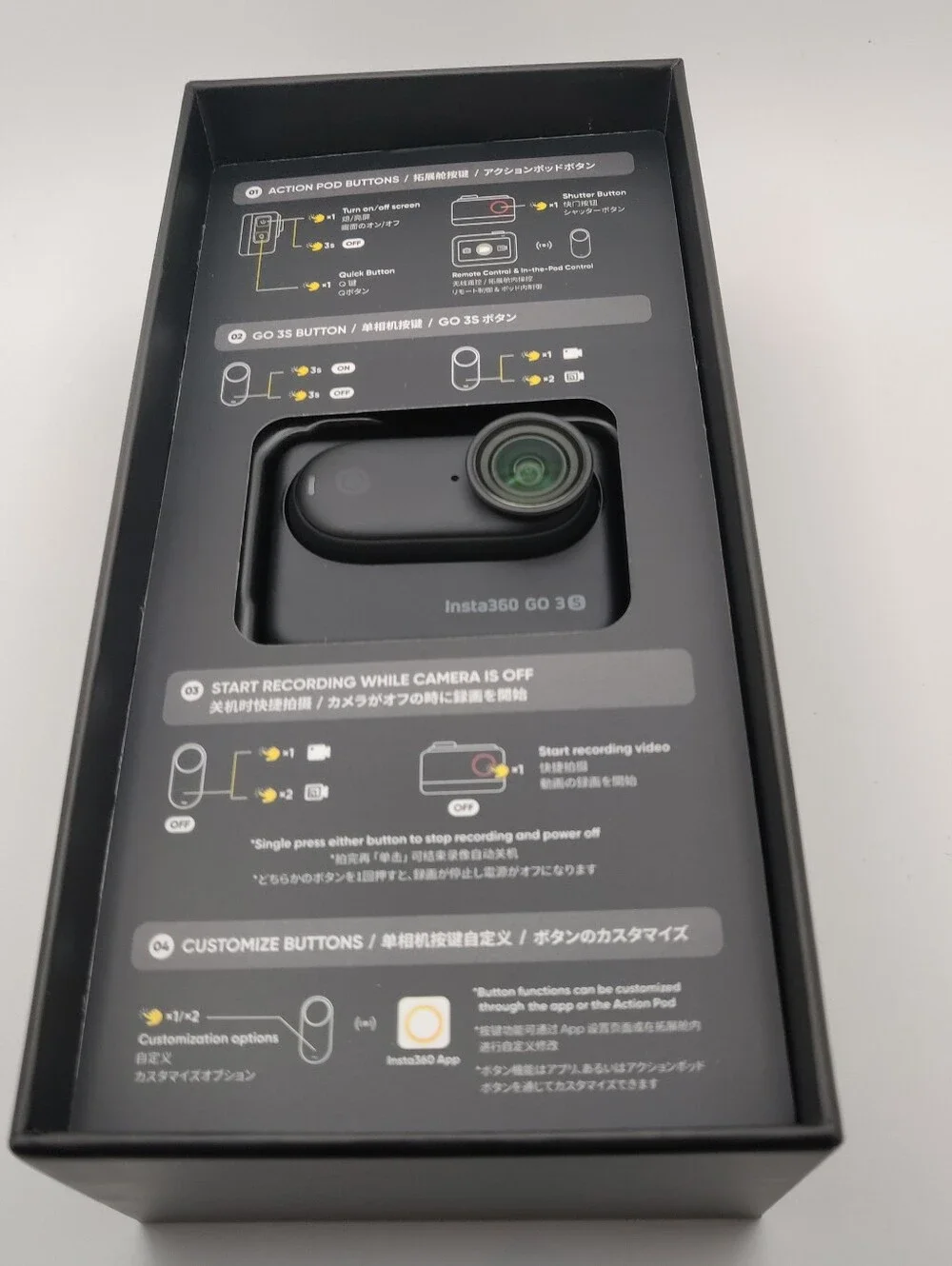 Insta360 GO 3S - 128 GB Black 4K Tiny Portable Vlogging Camera, Hands-Free POVs